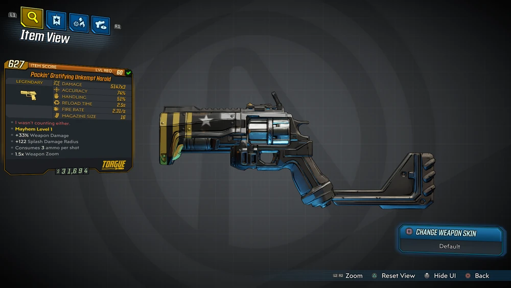 Unkempt Harold - Torgue Pistol